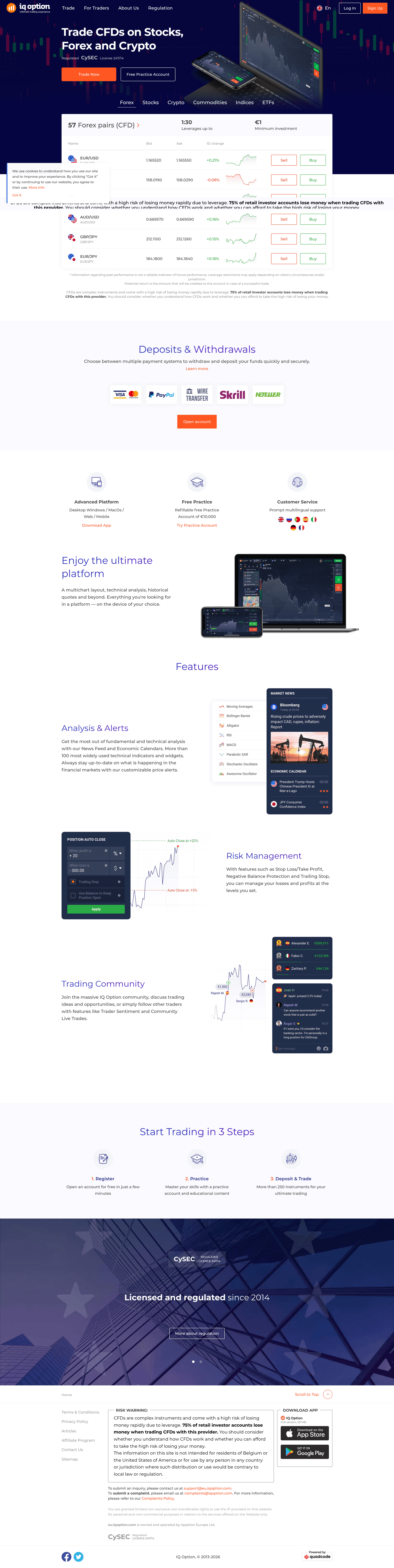 An image of the IQ Option Europe – Online Trading Platform project.